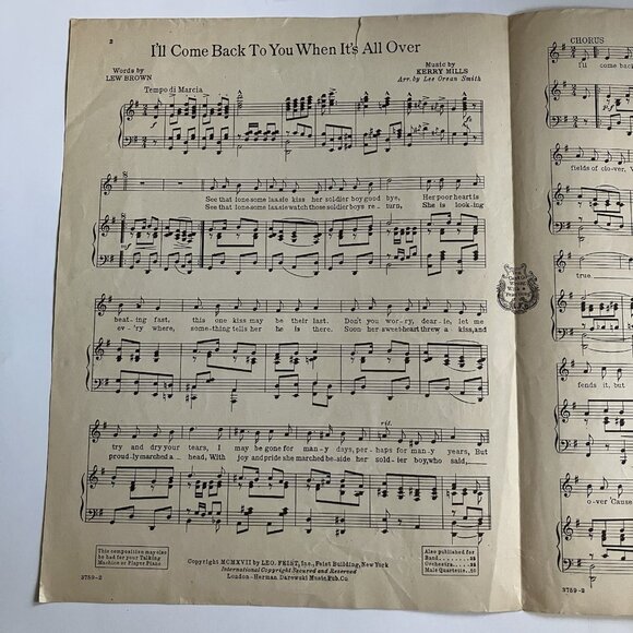 1910s Vintage Sheet Music WWI Patriotic I Didn't Raise My Boy to Be a Soldier - Picture 13 of 16